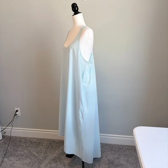 Athleta Presidio Maxi Dress Traveler High Low Coastal Chic Light Blue Women’s XL - Picture 5 of 10